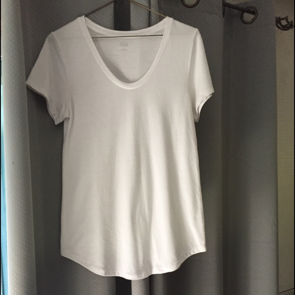 White Scoop Neck Top